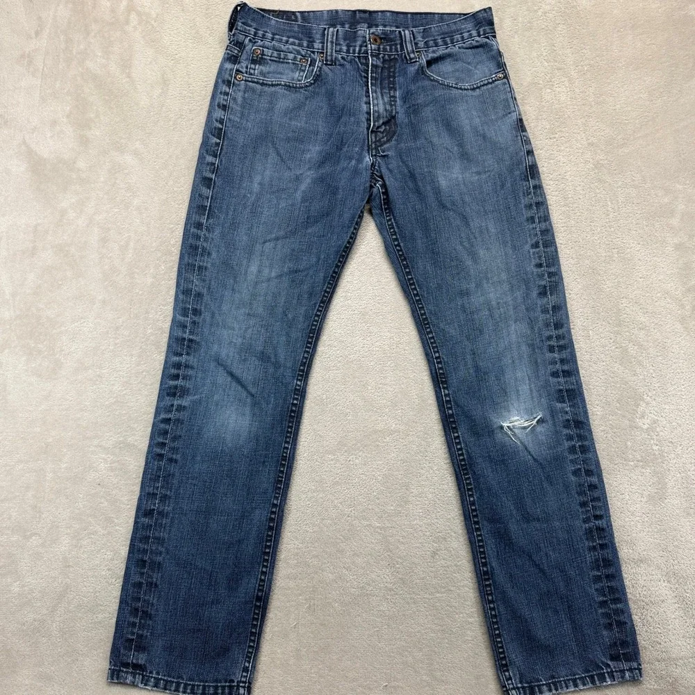 Levi's 511 Jeans Mens 32x30 Skinny Jeans 32x30 Blue Distressed Faded‎ Dark Denim